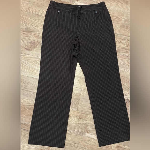 Style & CO. Black with white and gray Pin Strip Dress Pants. Size 14P. - Picture 6 of 7